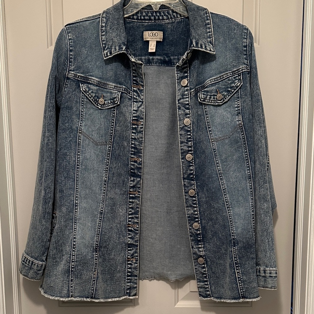 LOGO by Lori Goldstein Blue Jean Jacket